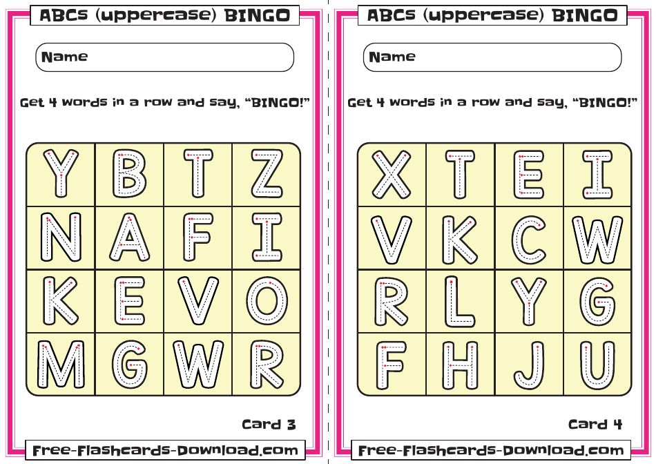 Uppercase English Alphabet Bingo Flashcards, Page 3
