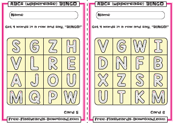 Uppercase English Alphabet Bingo Flashcards, Page 4