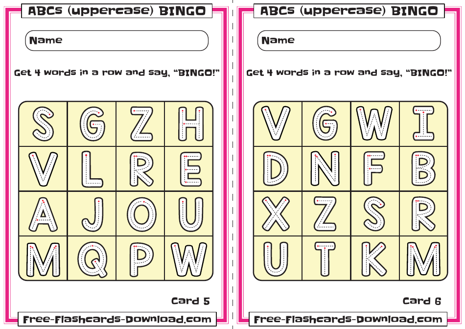 Uppercase English Alphabet Bingo Flashcards, Page 4