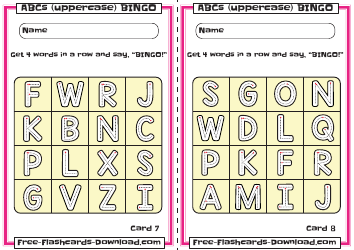 Uppercase English Alphabet Bingo Flashcards, Page 5