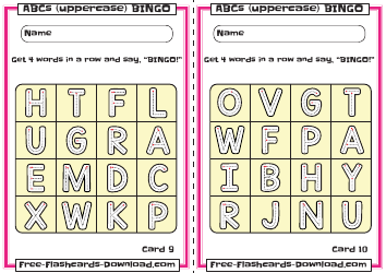 Uppercase English Alphabet Bingo Flashcards, Page 6