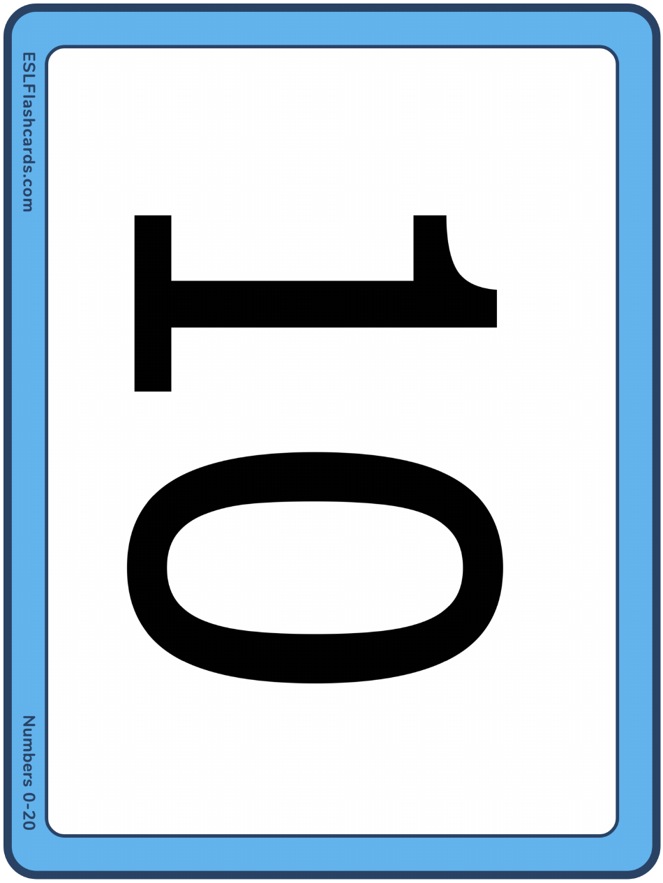 Large 0-20 Number Flashcards, Page 11