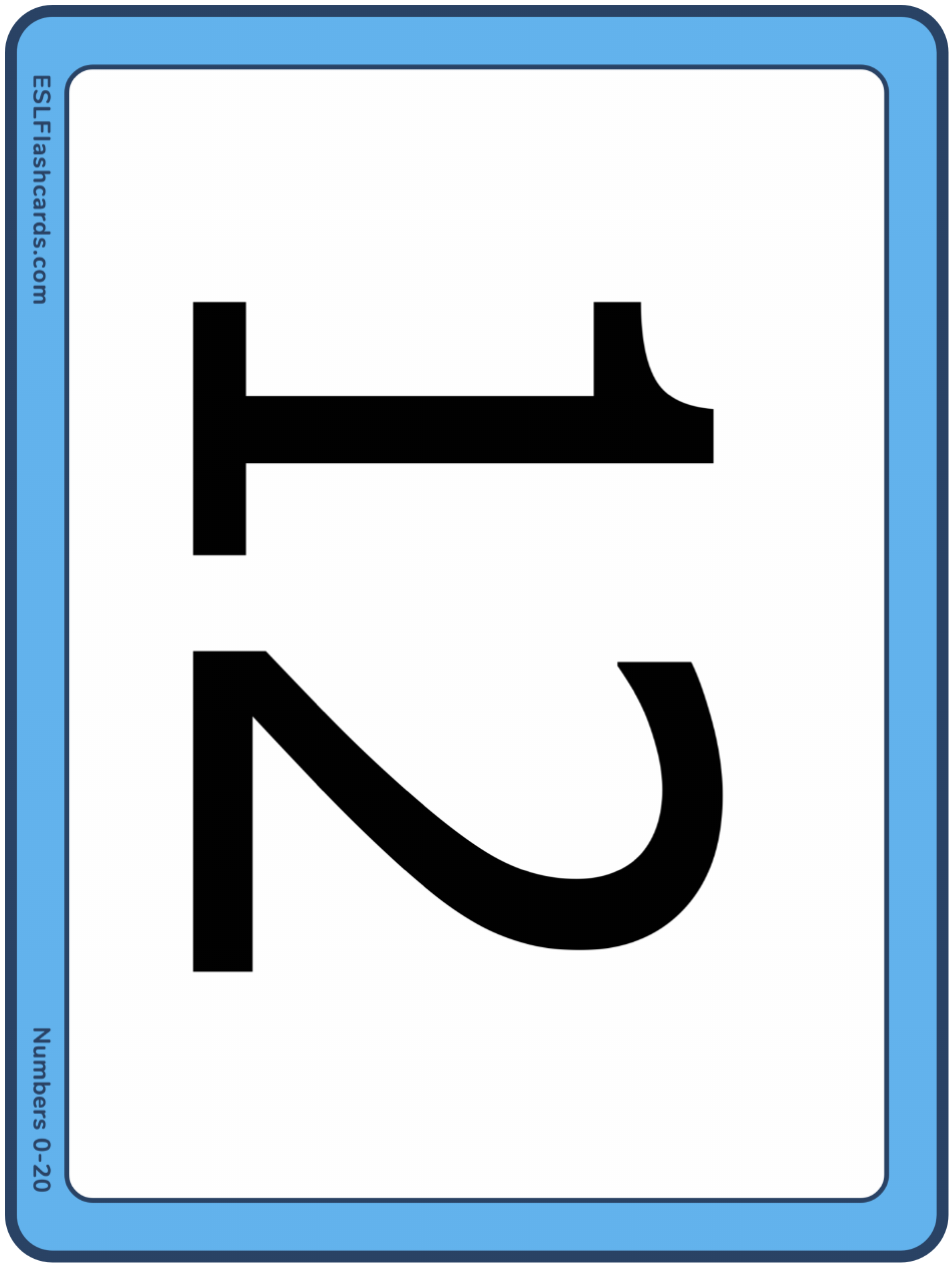 Large 0-20 Number Flashcards, Page 13
