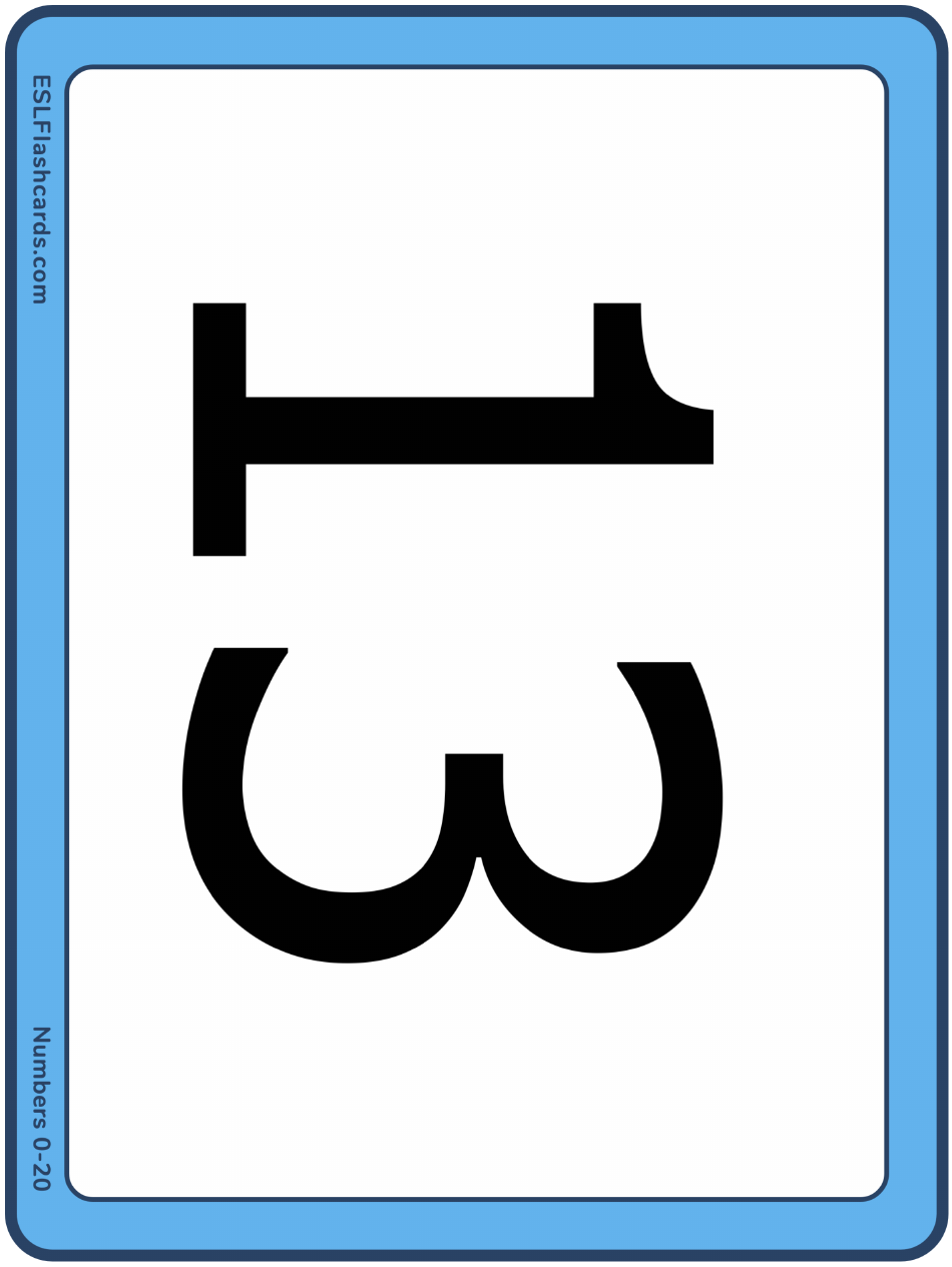 Large 0-20 Number Flashcards, Page 14