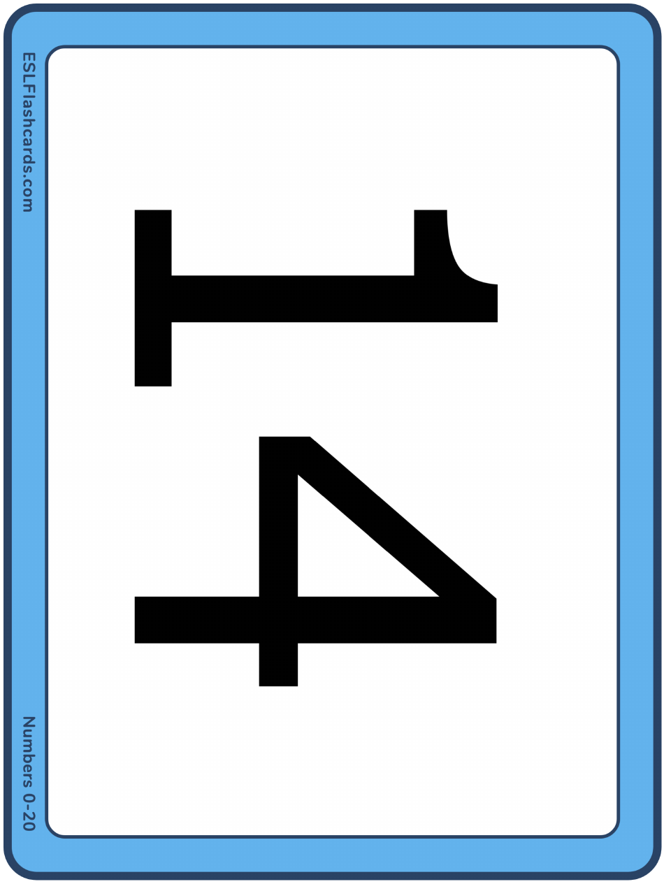 Large 0-20 Number Flashcards, Page 15