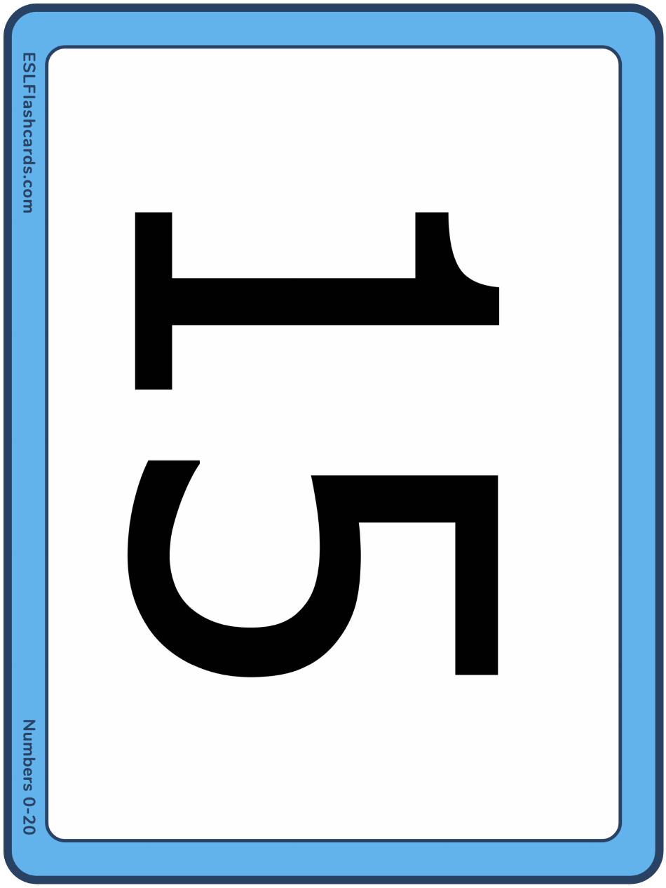Large 0-20 Number Flashcards, Page 16