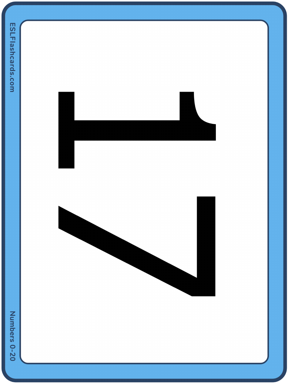 Large 0-20 Number Flashcards, Page 18