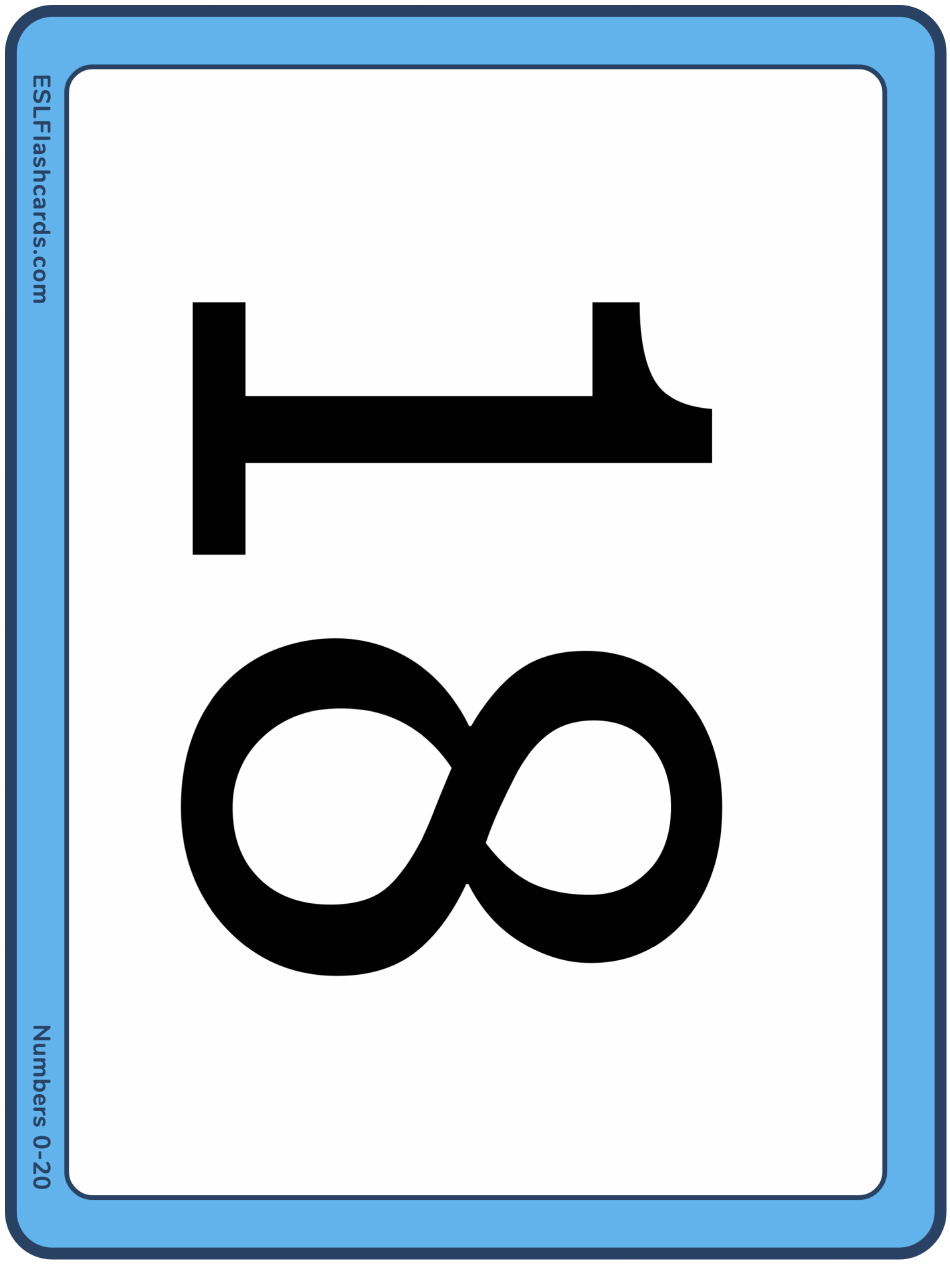 Large 0-20 Number Flashcards, Page 19