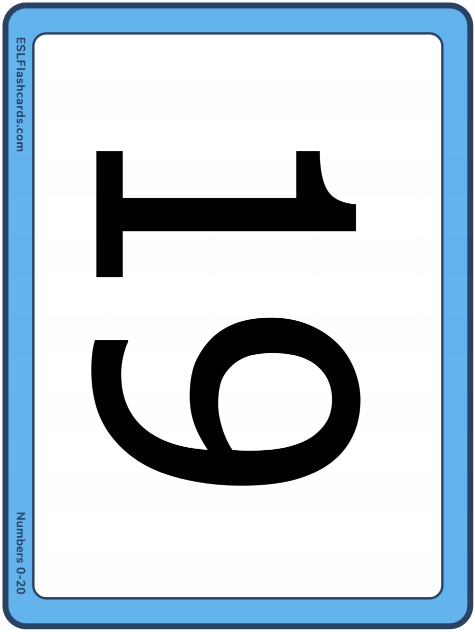 Large 0-20 Number Flashcards, Page 20