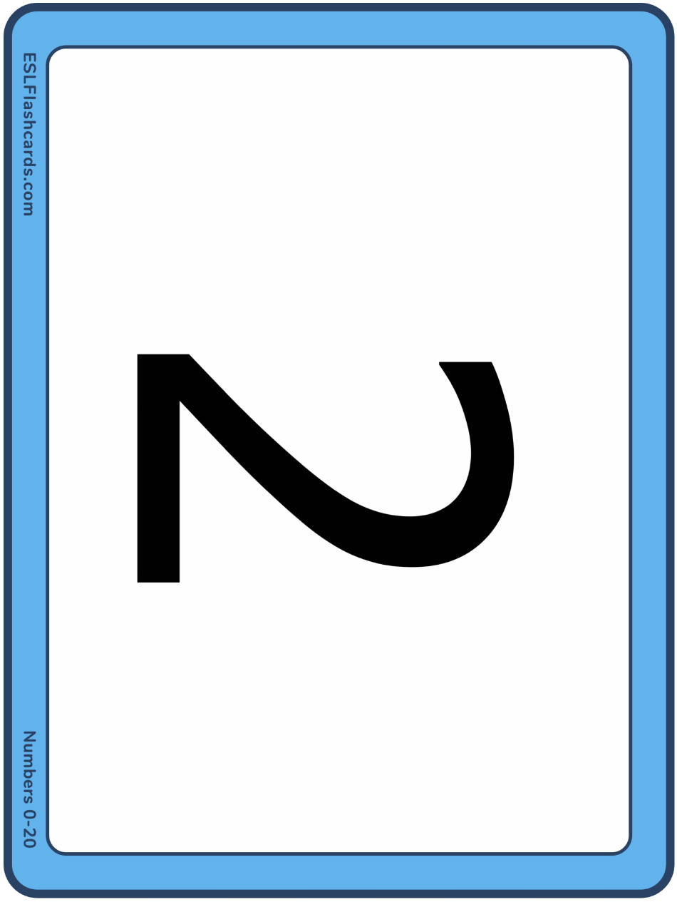 Large 0-20 Number Flashcards, Page 3