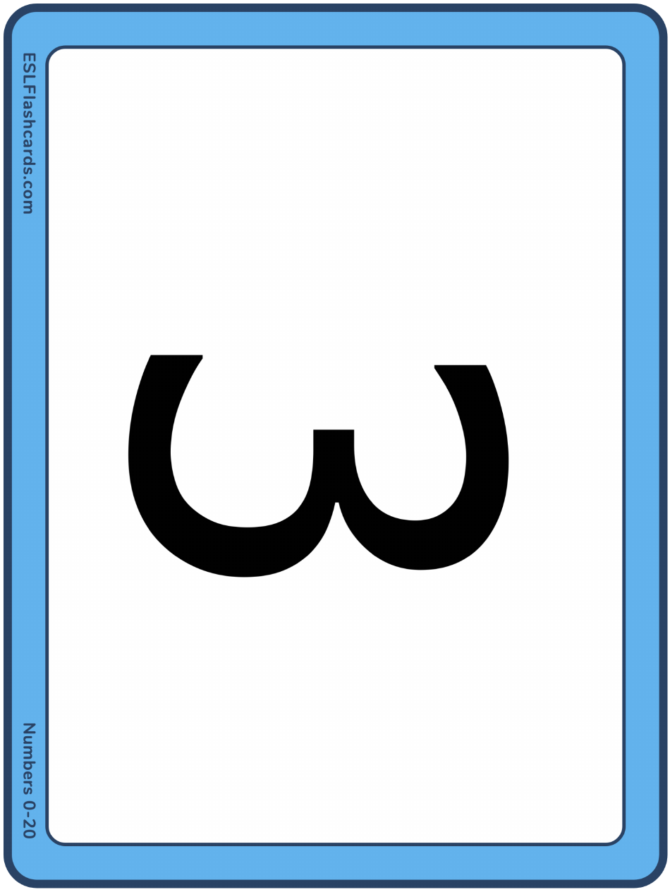 Large 0-20 Number Flashcards, Page 4