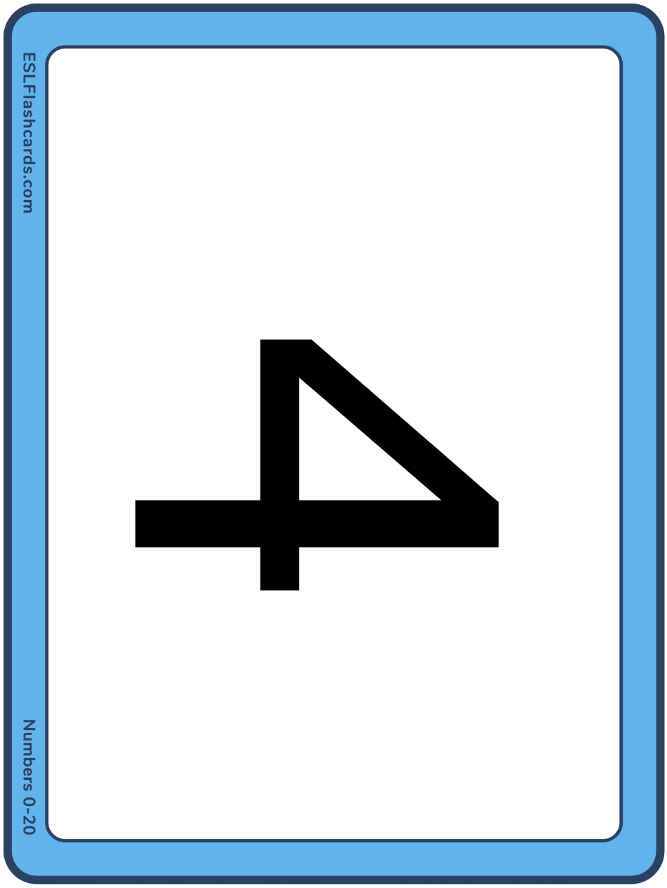 Large 0-20 Number Flashcards, Page 5