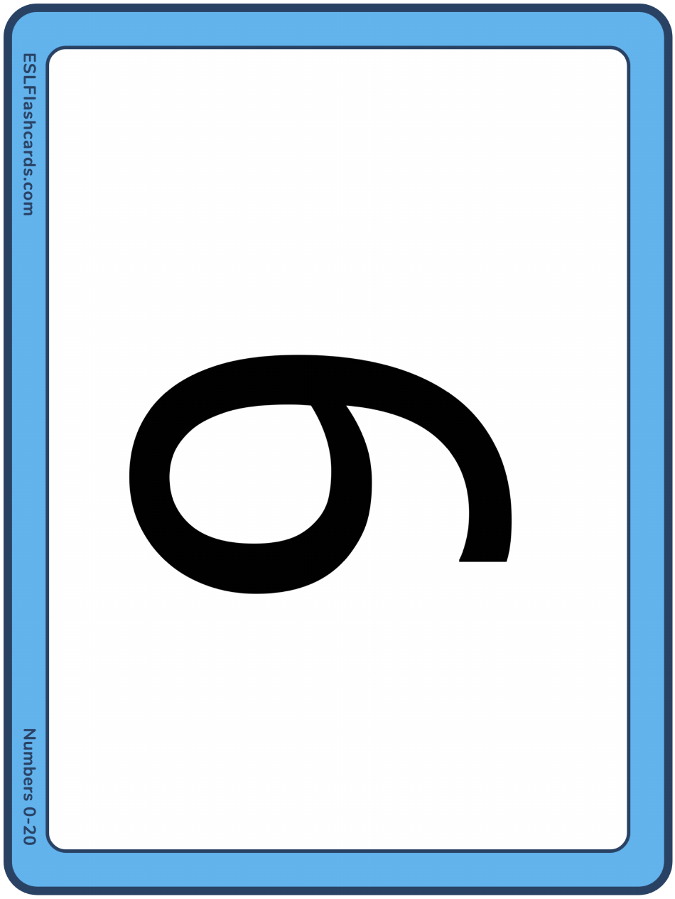 Large 0-20 Number Flashcards, Page 7