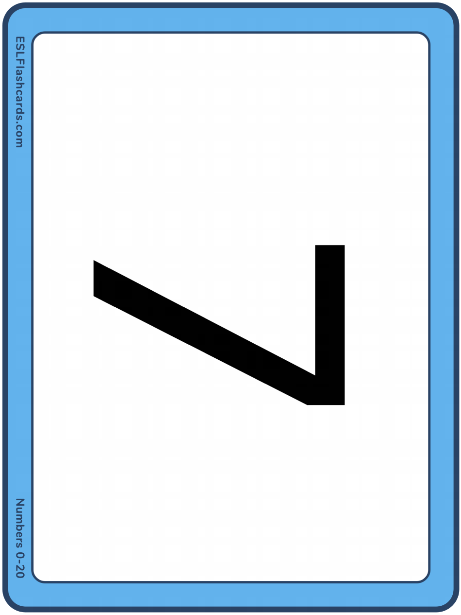 Large 0-20 Number Flashcards, Page 8