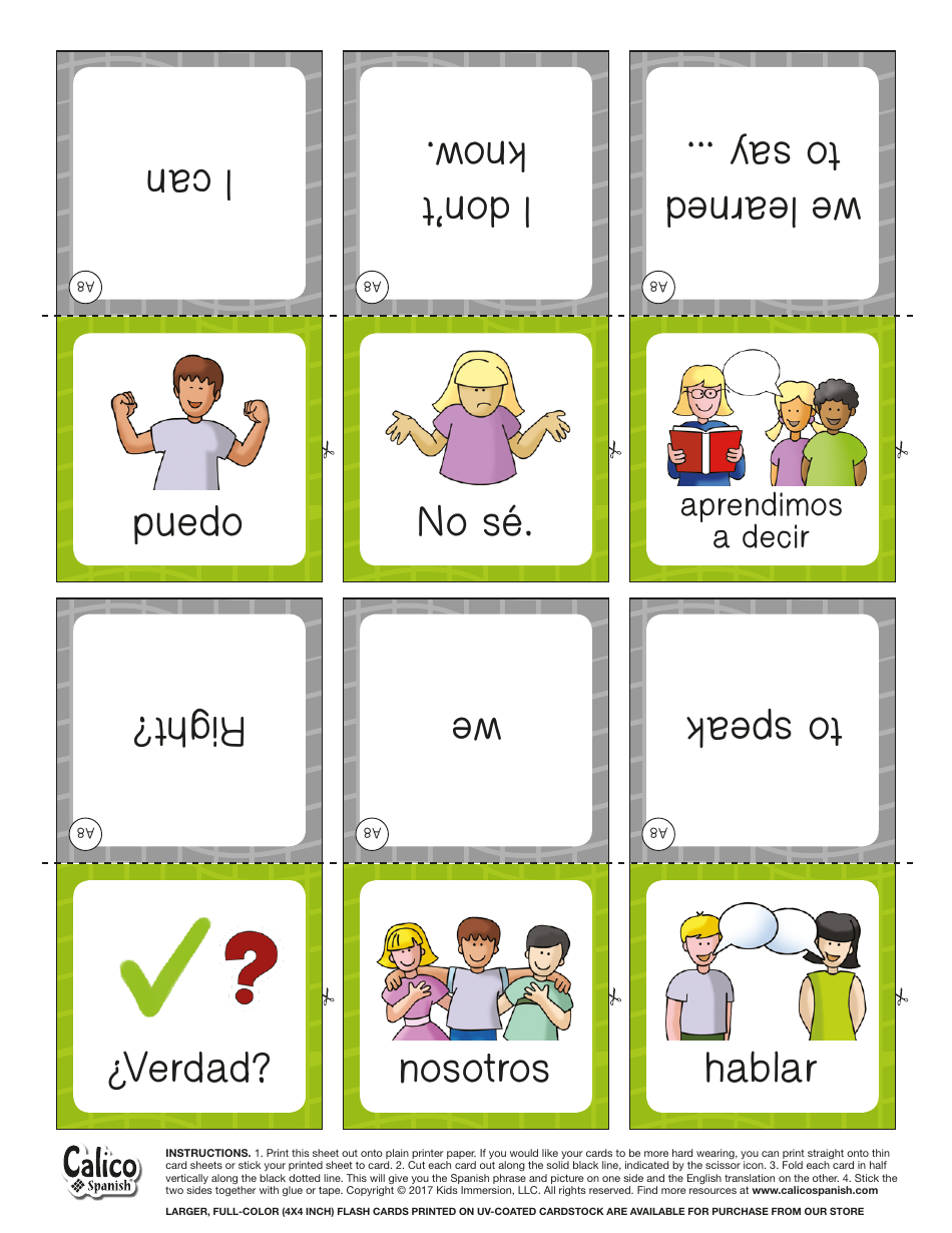 Spanish Flashcards With Pictures, Page 13