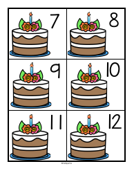Birthday Cake Number Cards - 1-30, Page 2