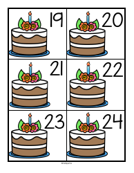 Birthday Cake Number Cards - 1-30, Page 4