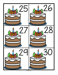 Birthday Cake Number Cards - 1-30, Page 5