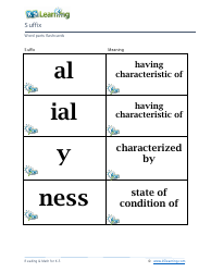 Word Parts Flashcards - Suffix, Page 4