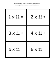 Document preview: Multiplication Flashcards - 1 Through 12 X 11