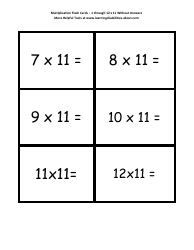 Multiplication Flashcards - 1 Through 12 X 11, Page 2