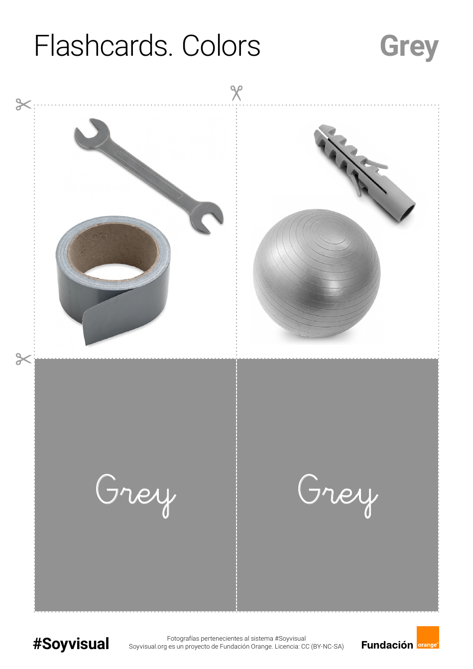 English Flashcards - Colors (Spanish), Page 12