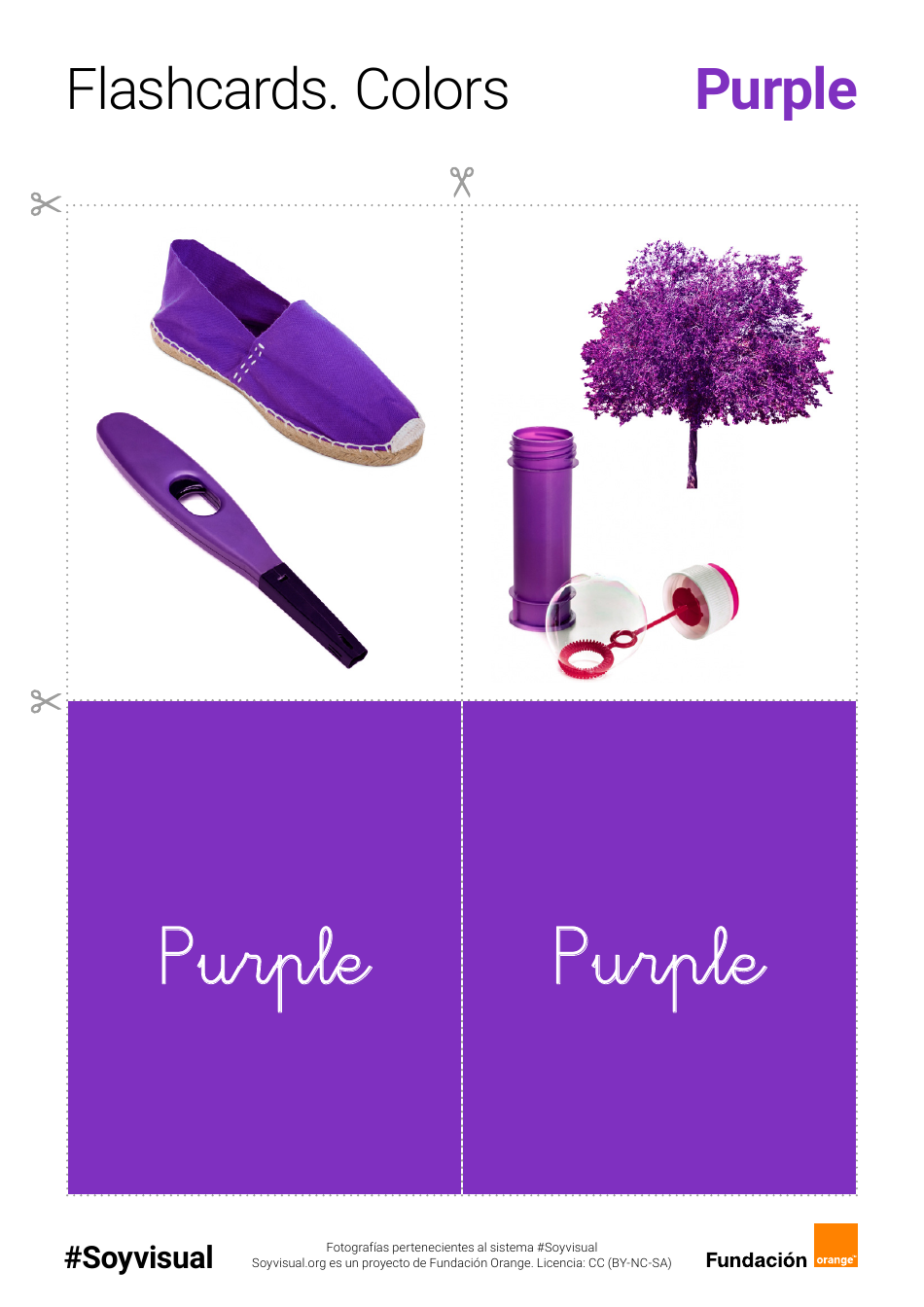 English Flashcards - Colors (Spanish), Page 8