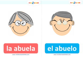 Spanish Flashcards - Family Members (English/Spanish)