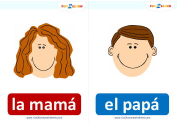 Spanish Flashcards - Family Members (English/Spanish), Page 2