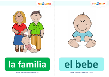 Spanish Flashcards - Family Members (English/Spanish), Page 4
