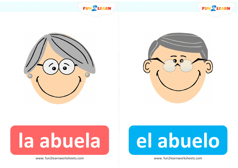 Spanish Flashcards - Family Members (English / Spanish) Download Pdf
