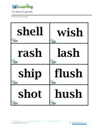 Phonics Flashcards - Sh Blend Words, Page 2