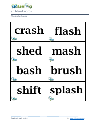 Phonics Flashcards - Sh Blend Words, Page 3
