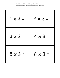 Document preview: Multiplication Flashcards - 1 Through 12 X 3