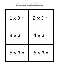 Multiplication Flashcards - 1 Through 12 X 3