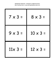 Multiplication Flashcards - 1 Through 12 X 3, Page 2