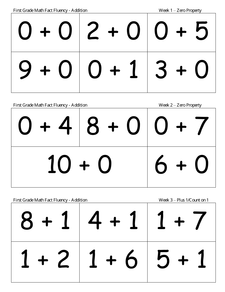 First Grade Math Flashcards - Addition, Subtraction Download Printable ...