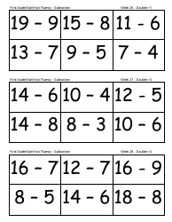 First Grade Math Flashcards - Addition, Subtraction, Page 12
