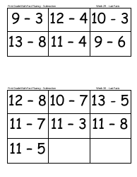 First Grade Math Flashcards - Addition, Subtraction, Page 13