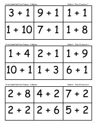 First Grade Math Flashcards - Addition, Subtraction, Page 2