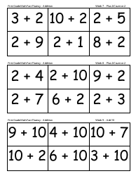 First Grade Math Flashcards - Addition, Subtraction, Page 3