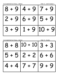 First Grade Math Flashcards - Addition, Subtraction, Page 5