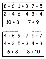 First Grade Math Flashcards - Addition, Subtraction, Page 7