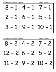 First Grade Math Flashcards - Addition, Subtraction, Page 9