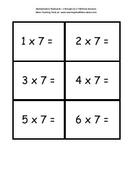 Document preview: Multiplication Flashcards - 1 Through 12 X 7
