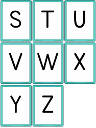 English Alphabet Flashcards - Turquoise, Page 3