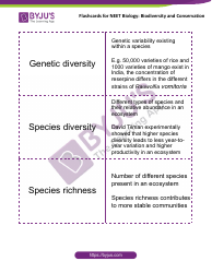 Neet Biology Flashcards - Biodiversity and Conservation