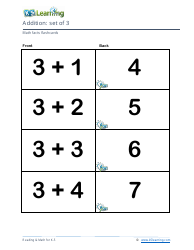 Math Facts Flashcards - Addition - Set of 3-5