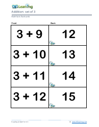 Math Facts Flashcards - Addition - Set of 3-5, Page 3