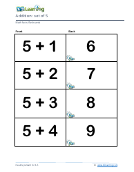 Math Facts Flashcards - Addition - Set of 3-5, Page 7